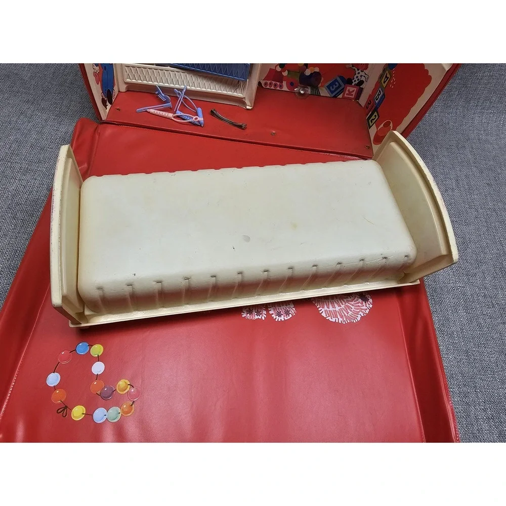 Mattel Cheerful Tearful Nursery Baby Doll Playset Case Bed Chair 1965 Vintage